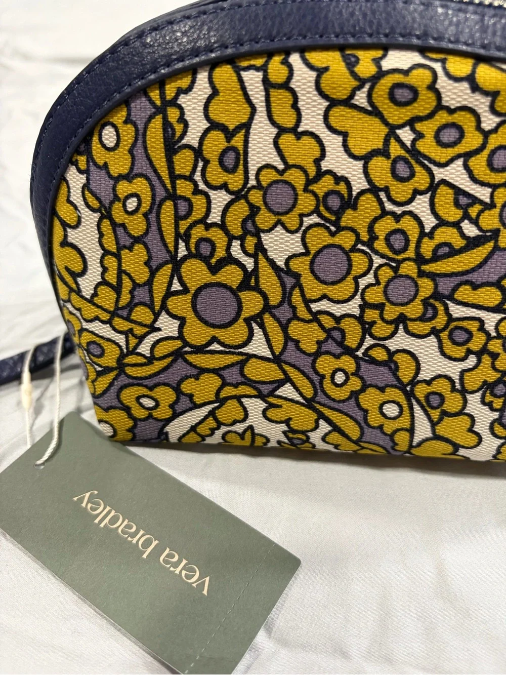 Vera Bradley Floral Canvas Cosmetic Pouch - Yellow & Lavender